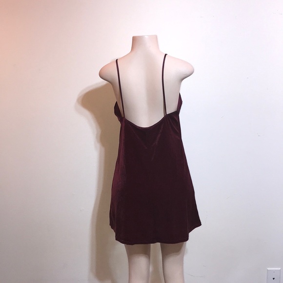 Vintage Crushed Red Velvet Lingerie Sleep Dress - Picture 8 of 11